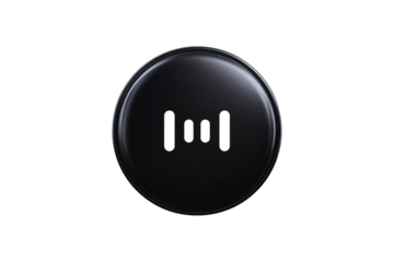 Sleek Black Pause Button Icon Design Digital Interface Element for Modern App