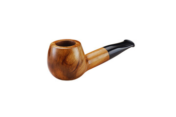 Authentic Wooden Tobacco Pipe Close up Studio Shot A Detailed Image of a Classic Smoking Pipe