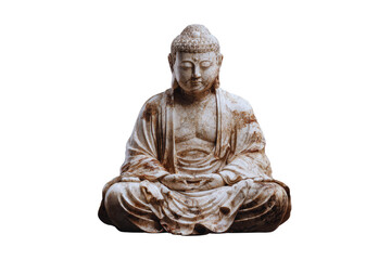Obraz premium Serene Buddha Statue Meditative Pose Marble Sculpture Asian Art