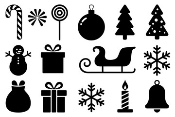 Christmas vector icons holiday season celebration