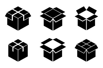 Open cardboard boxes packaging and shipping concept