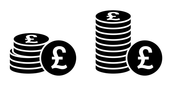 Pound sterling currency money finance investment icon
