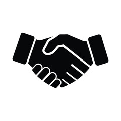 Handshake vector illustration, business icon, partnership symbol, agreement icon, deal symbol, hand shake silhouette, corporate vector, trust symbol, unity icon