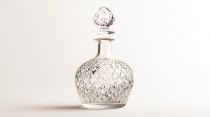 Victorian crystal decanter isolated on white background. 