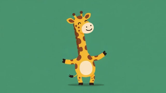 Happy Giraffe Illustration: A Cheerful Animal Cartoon