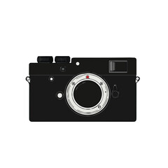 2D flat Tourist Camera vector illustration, isolated on a white background.