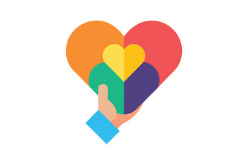 Hand Holding Colorful Heart Puzzle