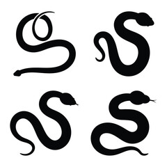 Snake silhouette vector, perfect for use in logos, tattoos, posters, and nature-themed designs.