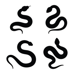 Snake silhouette vector, perfect for use in logos, tattoos, posters, and nature-themed designs.