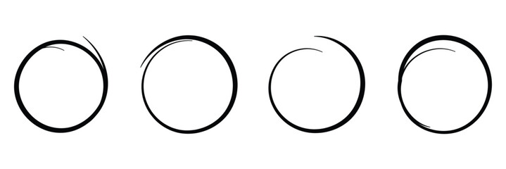 Vector collection of hand drawn line circles with editable stroke hand drawn line circles in black, Hand drawn circle line, editable stroke, vector illustration, scalable design, customizable circles