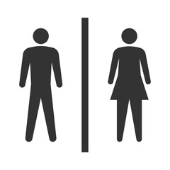 Man and woman icon, male female symbols, gender icon set, user profile icon, silhouette avatar, simple person icon, bathroom symbol, vector people
