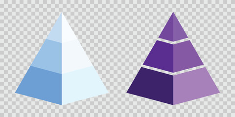 Colored triangular pyramid. Multi layered triangular pyramid chart with colored segments, ideal for representing structured data like Maslow’s hierarchy of needs, sales funnels, or strategic processes