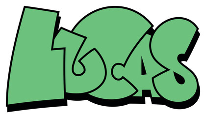 LUCAS Graffiti NAME - Street Art Urban Wall TAG Lettering Clipart - Layered EPS Vector Download for T-shirt, Sticker, Logo, Print, Cut, Sew