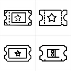 cinema ticket icon set
