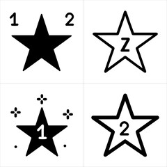 Obraz premium red star icon set