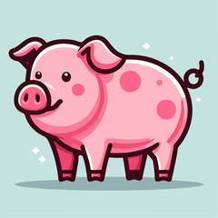 cute pig illustration 
