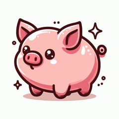cute pig illustration 
