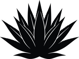aloe vera agave plant silhouette vector icon