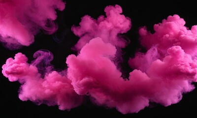 Fototapeta premium Mystical pink cloudscape rising against the obsidian expanse backdrop