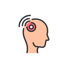 Headache discomfort representation with waves emanating