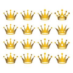 A silhouette of crowns Icon vector on a white background