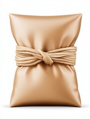Obraz premium Elegant Gold Satin Pouch with Fabric Tie