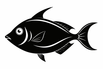 triggerfish sihouette black vector