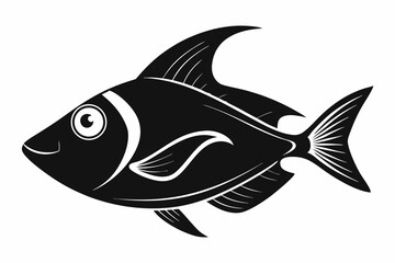 triggerfish sihouette black vector