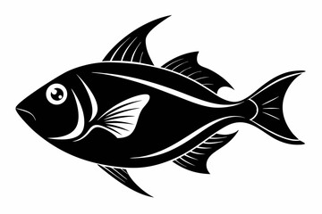 triggerfish sihouette black vector