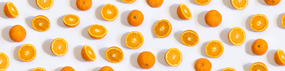 Vibrant and Bright Oranges Layout Displayed on a Clean White Background Surface Banner.