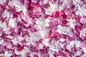A vibrant array of delicate flower petals in varying shades of pink and white.