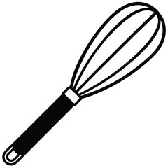 A black outline shows a kitchen whisk used for baking or cooking desserts