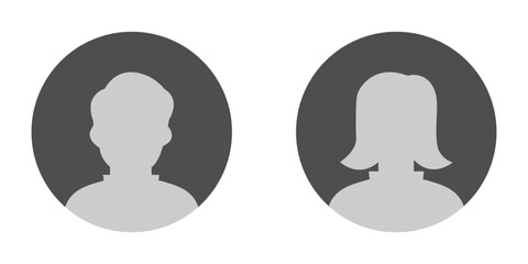 User profile icon set with men and women avatars. Avatar profile icon set including male and female. Person, profile, unknown people, anonymous, avatar icon