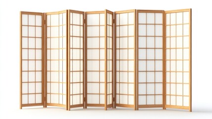 Zen shoji screen room divider isolated on white background.  