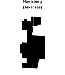 Harrisburg (Arkansas) blank outline map