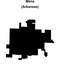Mena (Arkansas) blank outline map