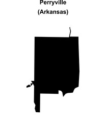 Perryville (Arkansas) blank outline map