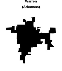 Warren (Arkansas) blank outline map