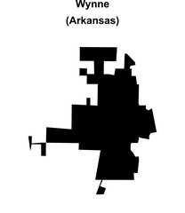 Wynne (Arkansas) blank outline map