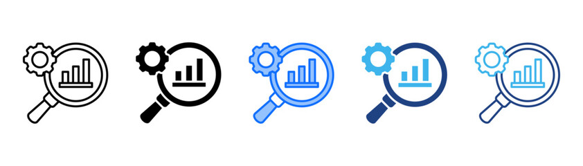 Market Research Icon Set With Multiple Style Collection 