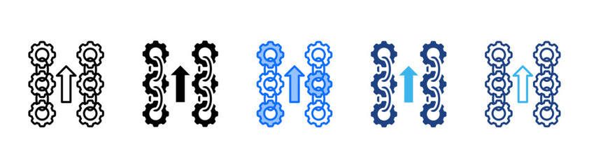 Vertical Integration Icon Set With Multiple Style Collection 