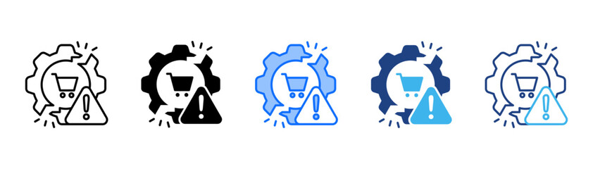 Market Disruption Icon Set With Multiple Style Collection 