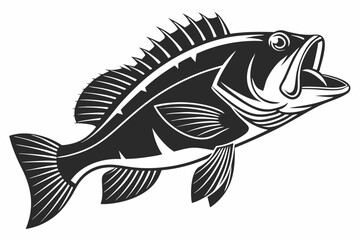 rockfish sihouette black vector