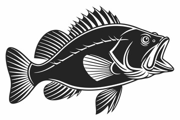 rockfish sihouette black vector