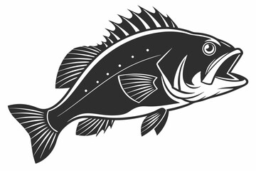 rockfish sihouette black vector