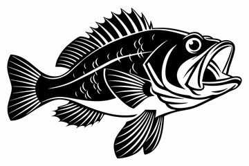 rockfish sihouette black vector