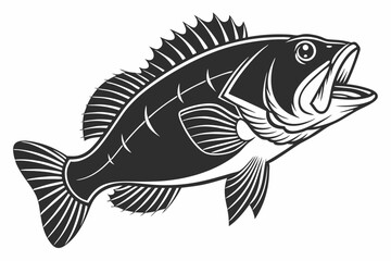 rockfish sihouette black vector