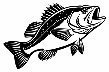rockfish sihouette black vector