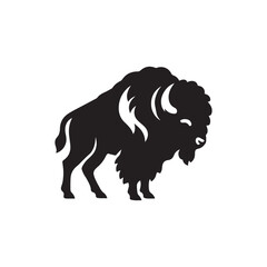 bison vector silhouette clip art logo illustration