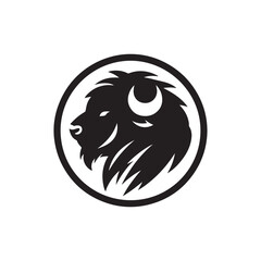 bison vector silhouette clip art logo illustration